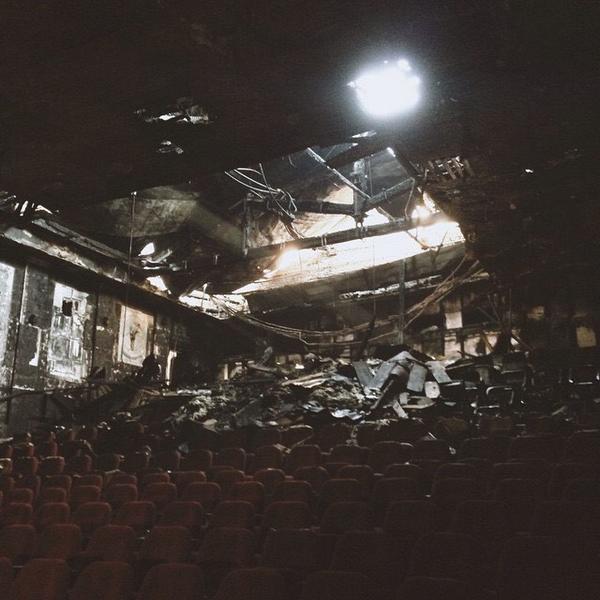 Кинотеатр "Жовтень" после пожара